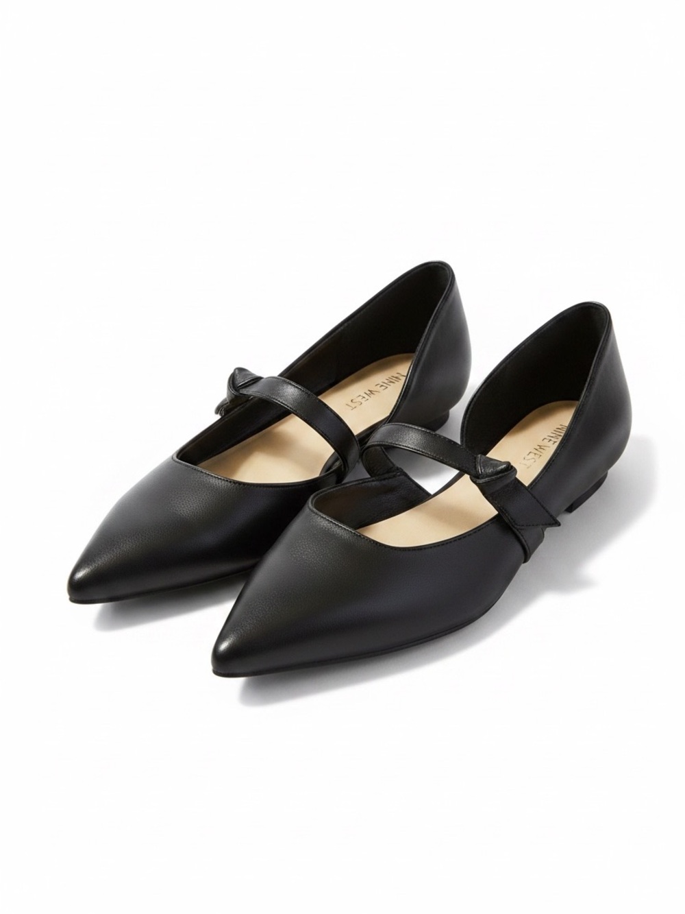 Nine West Luso Mary Jane Half D’Orsay Pointed Toe Flat Size 8.5